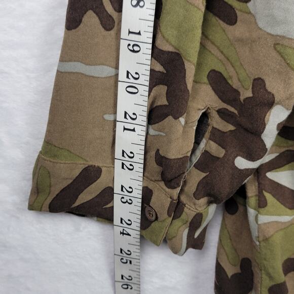 2X Boho Chic Button Top Roll Tab Sleeve Camo Colorful Embroidery Floral Andree - Picture 12 of 13